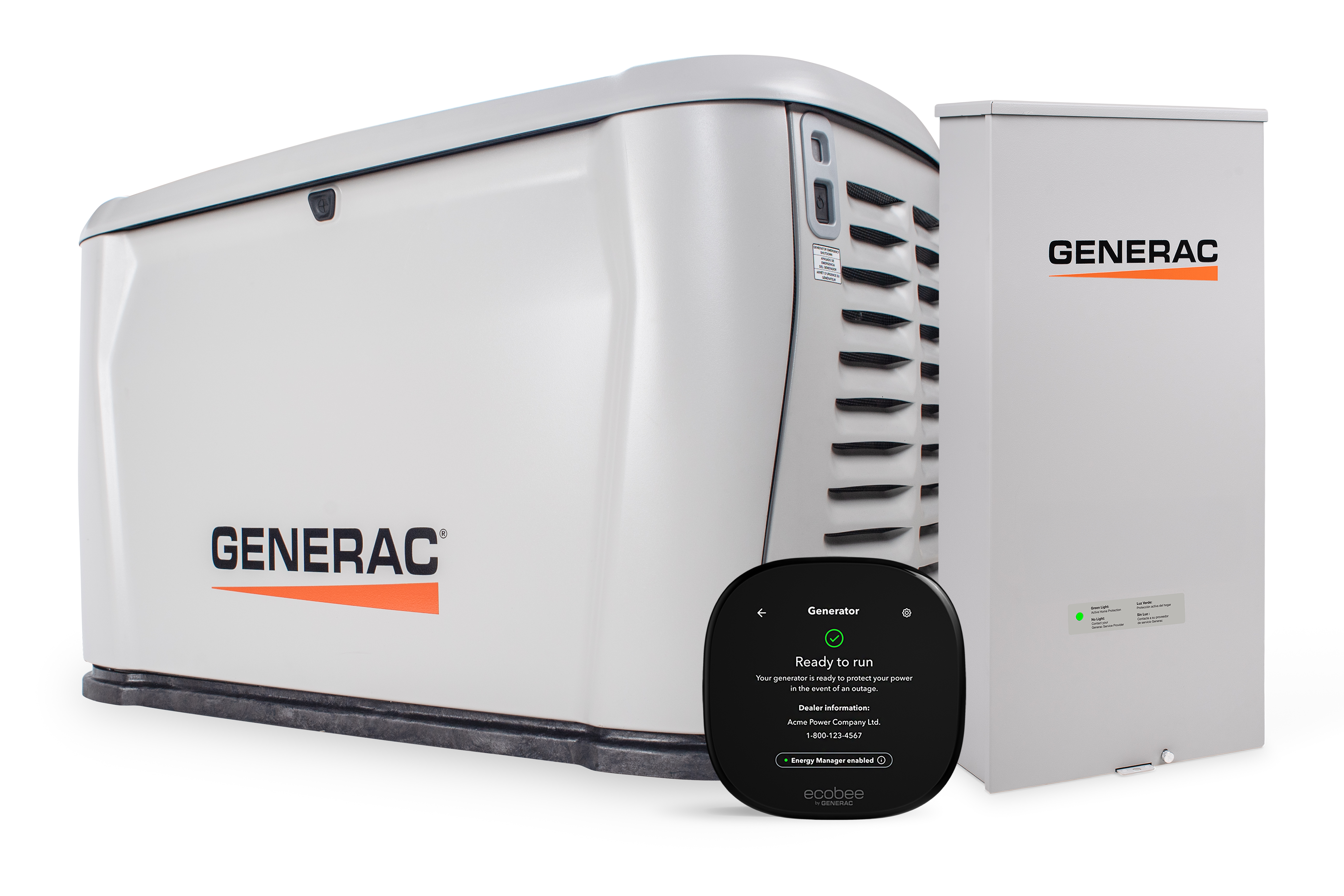 Standby Generator, 28kW with Transfer Switch and ecobee Smart Thermostat | Cellular